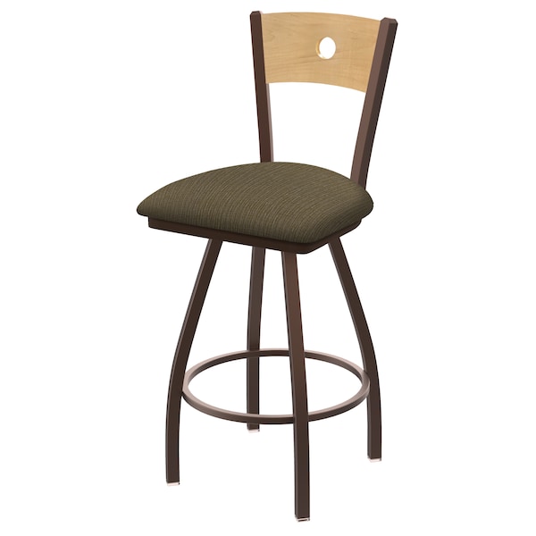 36" Swivel Counter Stool, Black Wrinkle, Nat Back, Graph Cork Seat